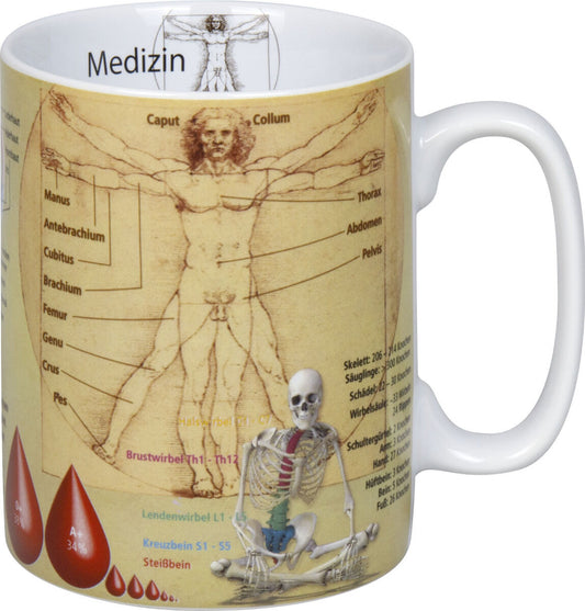 KÖNITZ 1113301709 Wissensbecher MEDIZIN 490 ml aus Porzellan / Motivbecher