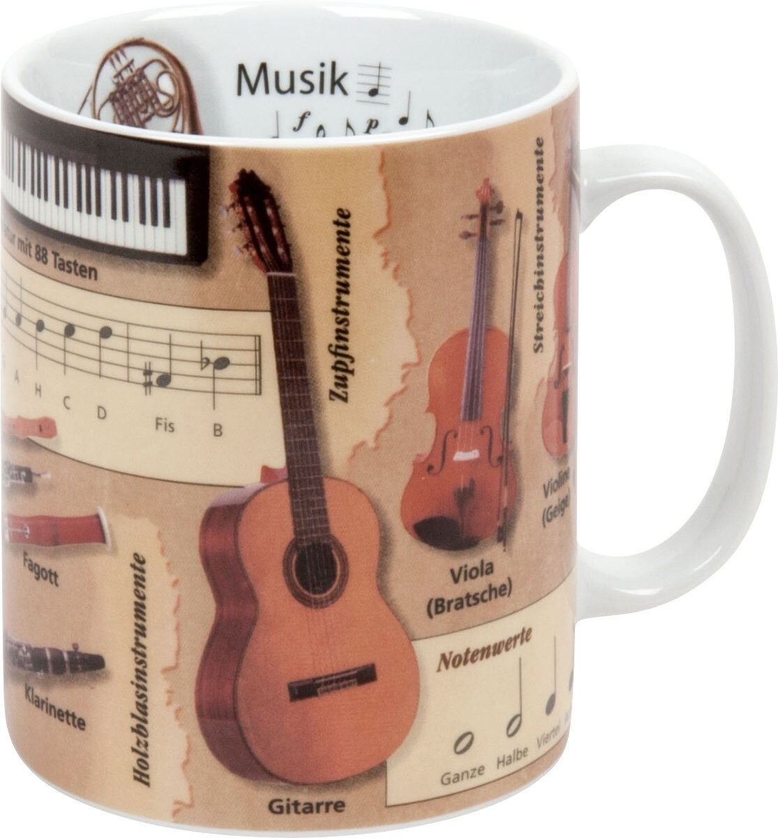 KÖNITZ 1113301830 Wissensbecher MUSIK 460 ml aus Porzellan / Motivbecher