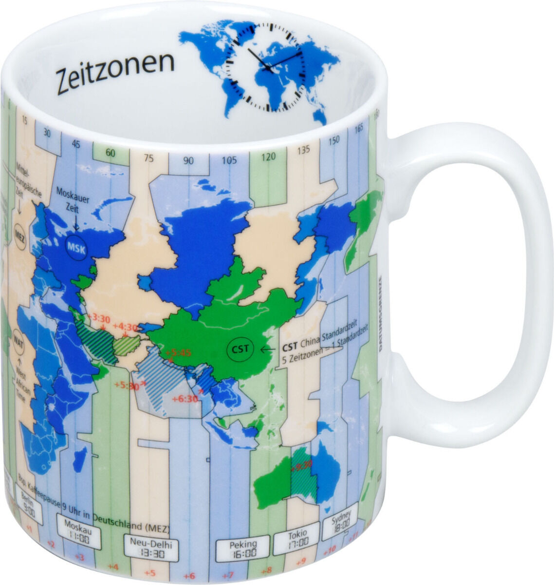 KÖNITZ 1113302990 Wissensbecher ZEITZONEN 460 ml aus Porzellan / Motivbecher – Bild 6