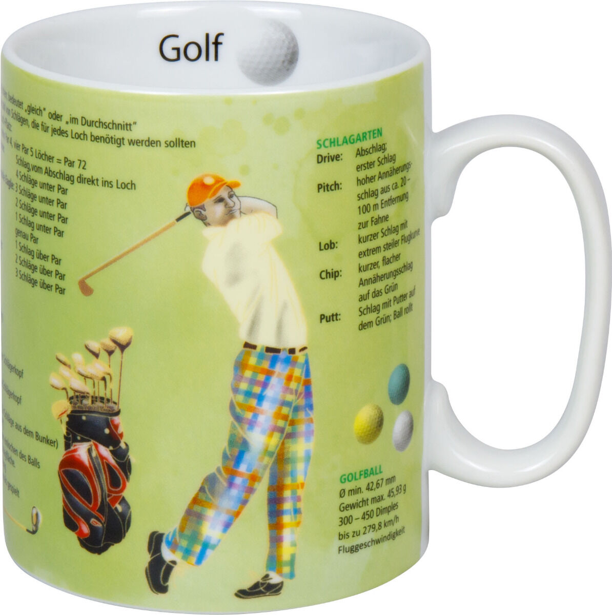 KÖNITZ 1113303029 Wissensbecher GOLF 460 ml aus Porzellan / Motivbecher