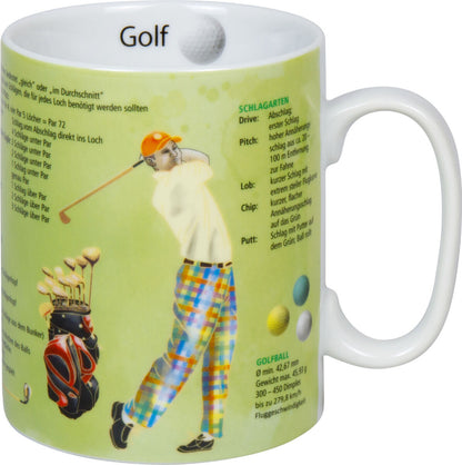 10er SET KÖNITZ 1113303029 Wissensbecher GOLF 460 ml aus Porzellan / Motivbecher – Bild 2