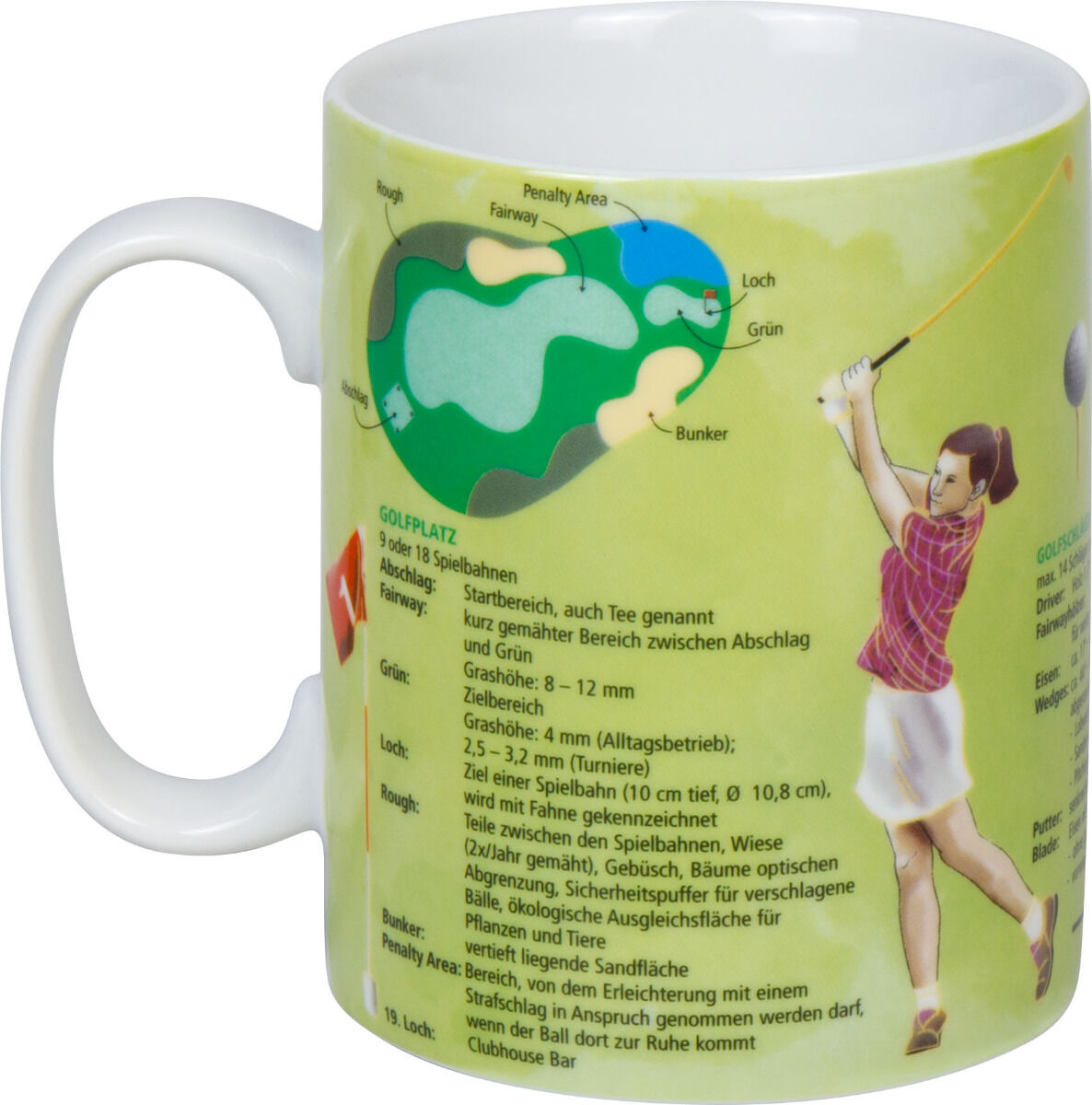 10er SET KÖNITZ 1113303029 Wissensbecher GOLF 460 ml aus Porzellan / Motivbecher – Bild 3