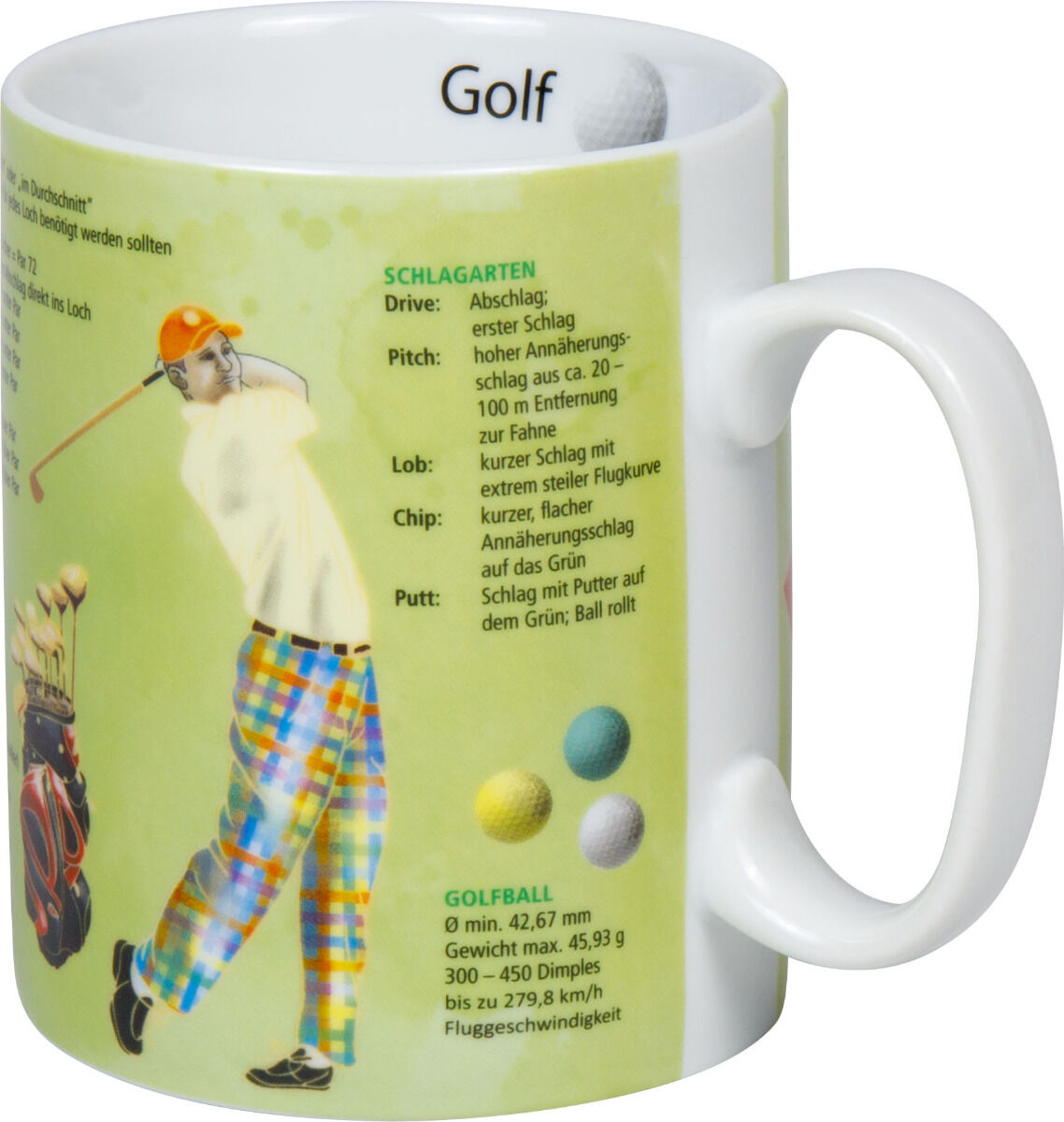 KÖNITZ 1113303029 Wissensbecher GOLF 460 ml aus Porzellan / Motivbecher – Bild 3