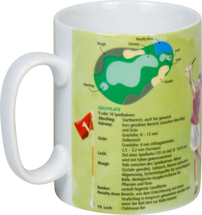 10er SET KÖNITZ 1113303029 Wissensbecher GOLF 460 ml aus Porzellan / Motivbecher – Bild 7