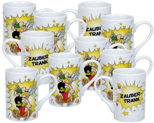 10er SET KÖNITZ Mini Becher 85 ml - Asterix Zaubertrank (D) aus Porzellan / Minipresso