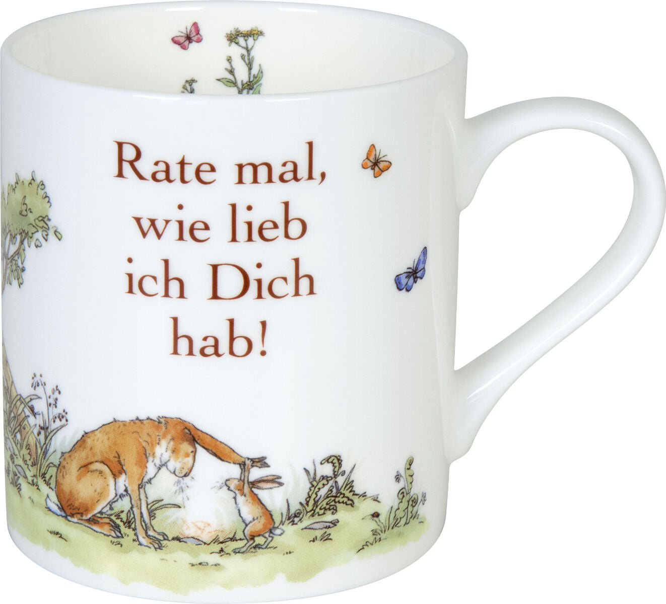 KÖNITZ 1120042420 Becher Rate mal wie lieb ich Dich hab! - 385 ml, Bone china
