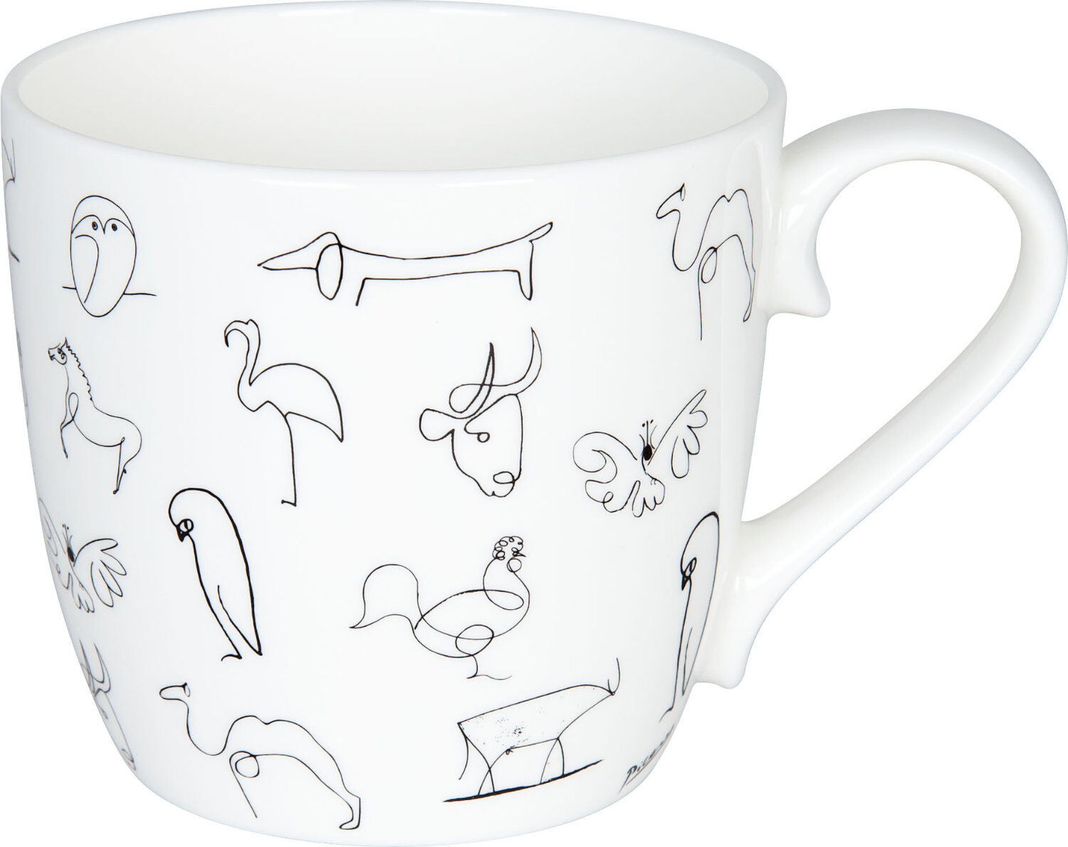 KÖNITZ 1120570104 Becher Picasso - Animaux (Tiere) - 425 ml aus Bone China Porzellan