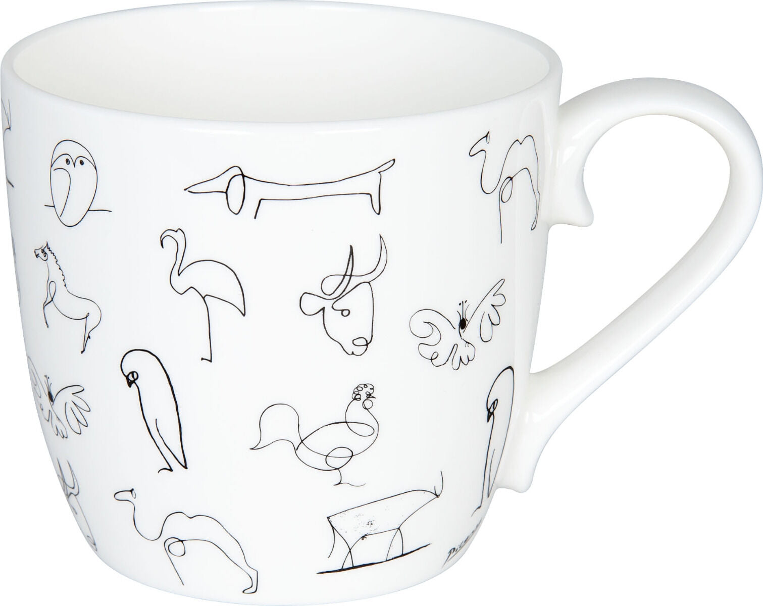 KÖNITZ 115S570104 Becher Picasso - Animaux 425 ml mit Sieb und Deckel, Bone China Porzellan – Bild 2
