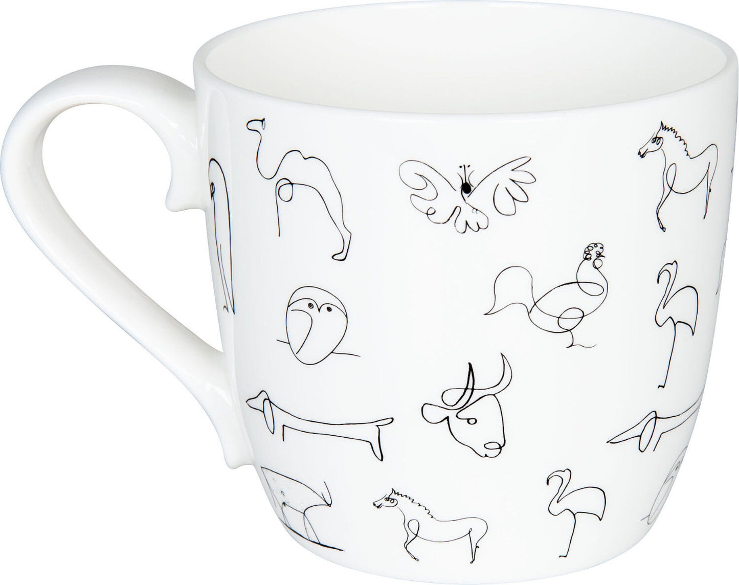 KÖNITZ 10er SET 1120570104 Becher Picasso - Animaux (Tiere) - 425 ml aus Bone China Porzellan – Bild 3