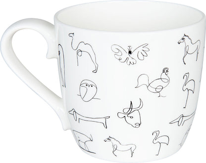 KÖNITZ 115S570104 Becher Picasso - Animaux 425 ml mit Sieb und Deckel, Bone China Porzellan – Bild 3