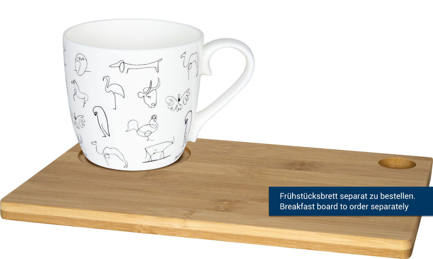 KÖNITZ 10er SET 1120570104 Becher Picasso - Animaux (Tiere) - 425 ml aus Bone China Porzellan – Bild 4