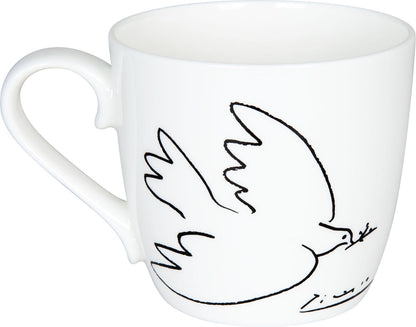 KÖNITZ 115S570210 Becher Picasso - La Colombe de la Paix (Die Friedenstaube) 425 ml mit Sieb und Deckel, Bone China… – Bild 3