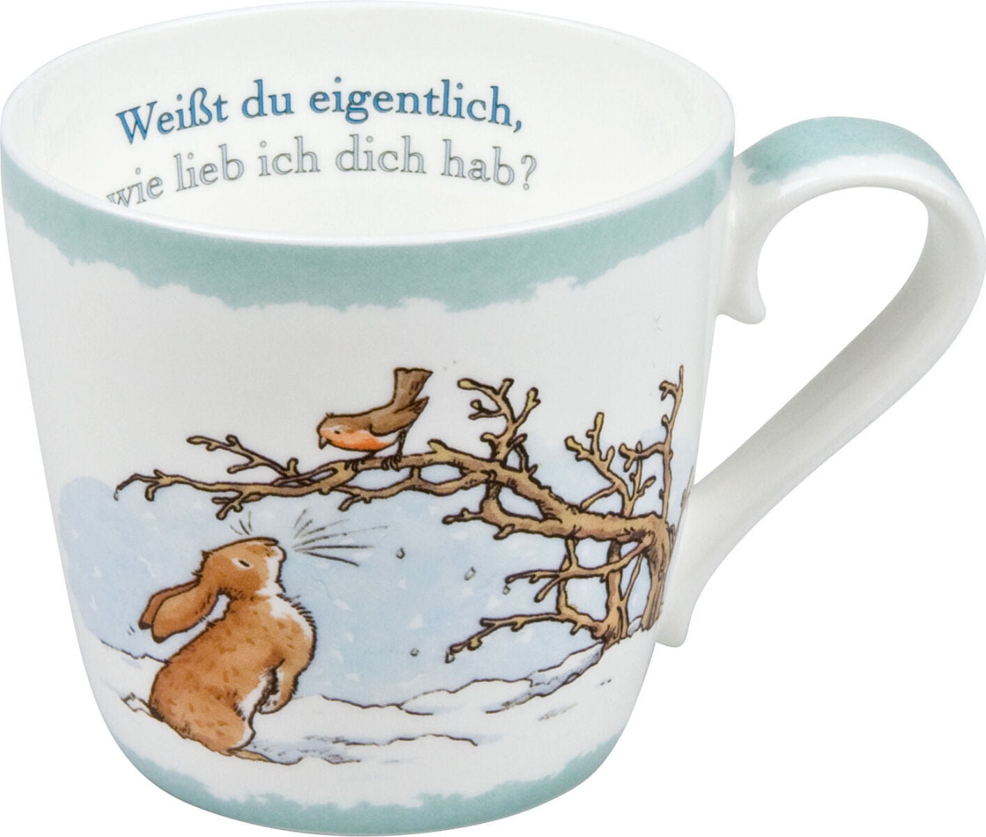 KÖNITZ 115S571527 Becher Weißt du eigentlich... WINTER 425 ml mit Sieb und Deckel / Der kleine Hase - Jahreszeiten – Bild 2