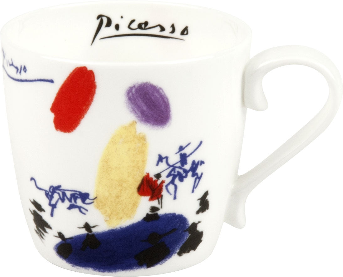 KÖNITZ 115S571990 Becher Picasso - Corrida 425 ml mit Sieb und Deckel, Bone China Porzellan – Bild 2