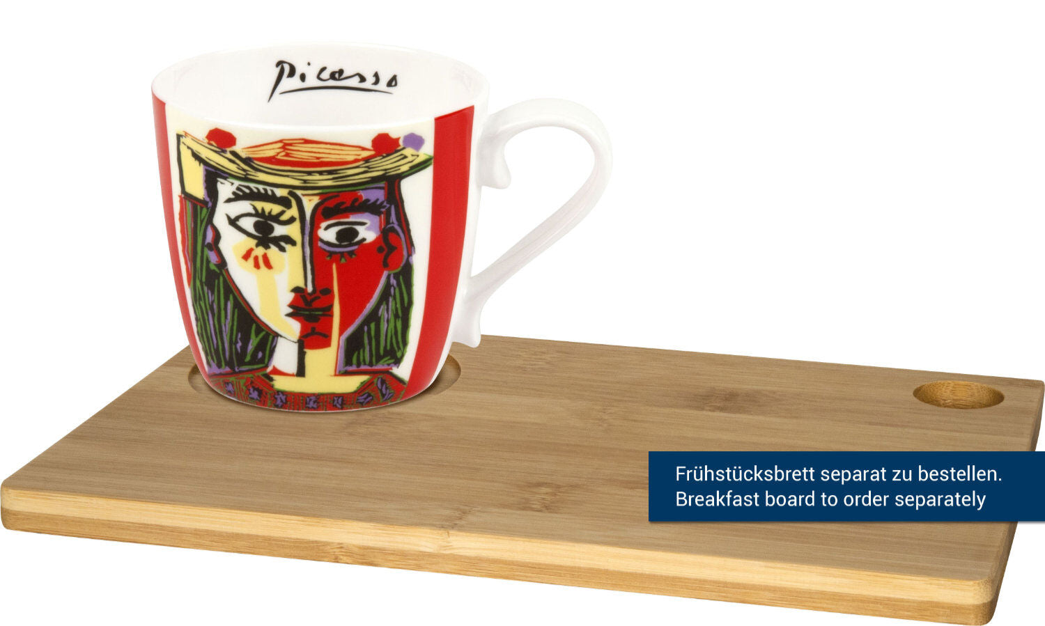 KÖNITZ 1120571991 Becher Picasso - Femme Au Chapeau (Frau mit Hut) - 450 ml aus Bone China Porzellan – Bild 3