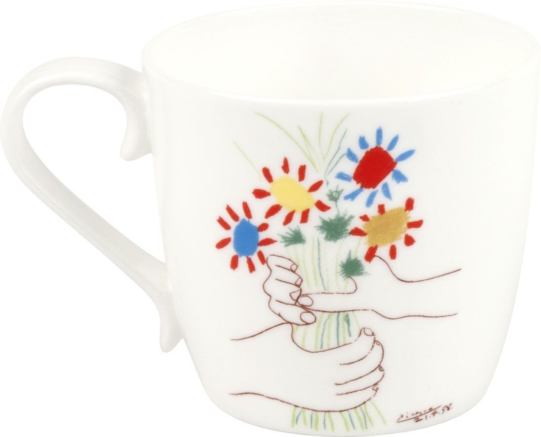 10er SET KÖNITZ 1120571993 Becher Picasso - Le Bouquet de l'Amitié - 450 ml aus Bone China Porzellan – Bild 3