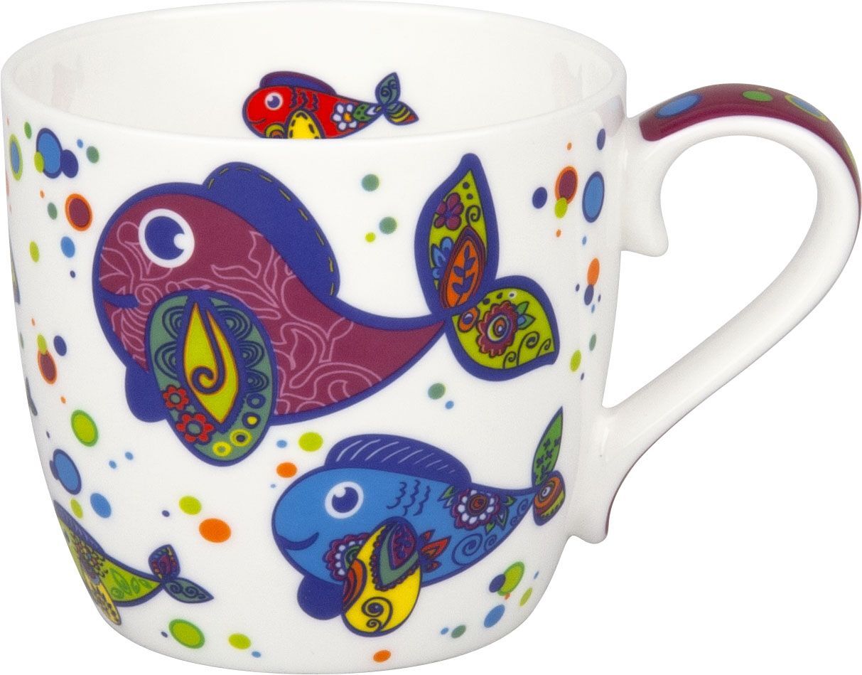 KÖNITZ 1120572289 Becher Colourful Animals - Fish - 425 ml / Motivtasse
