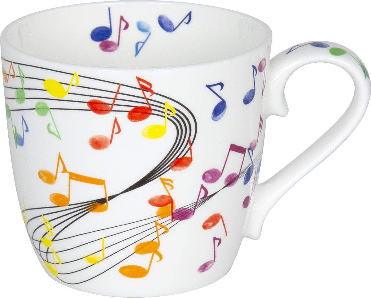 KÖNITZ 115S572300 Becher Flying Notes 425 ml mit Sieb und Deckel, Bone China Porzellan – Bild 2