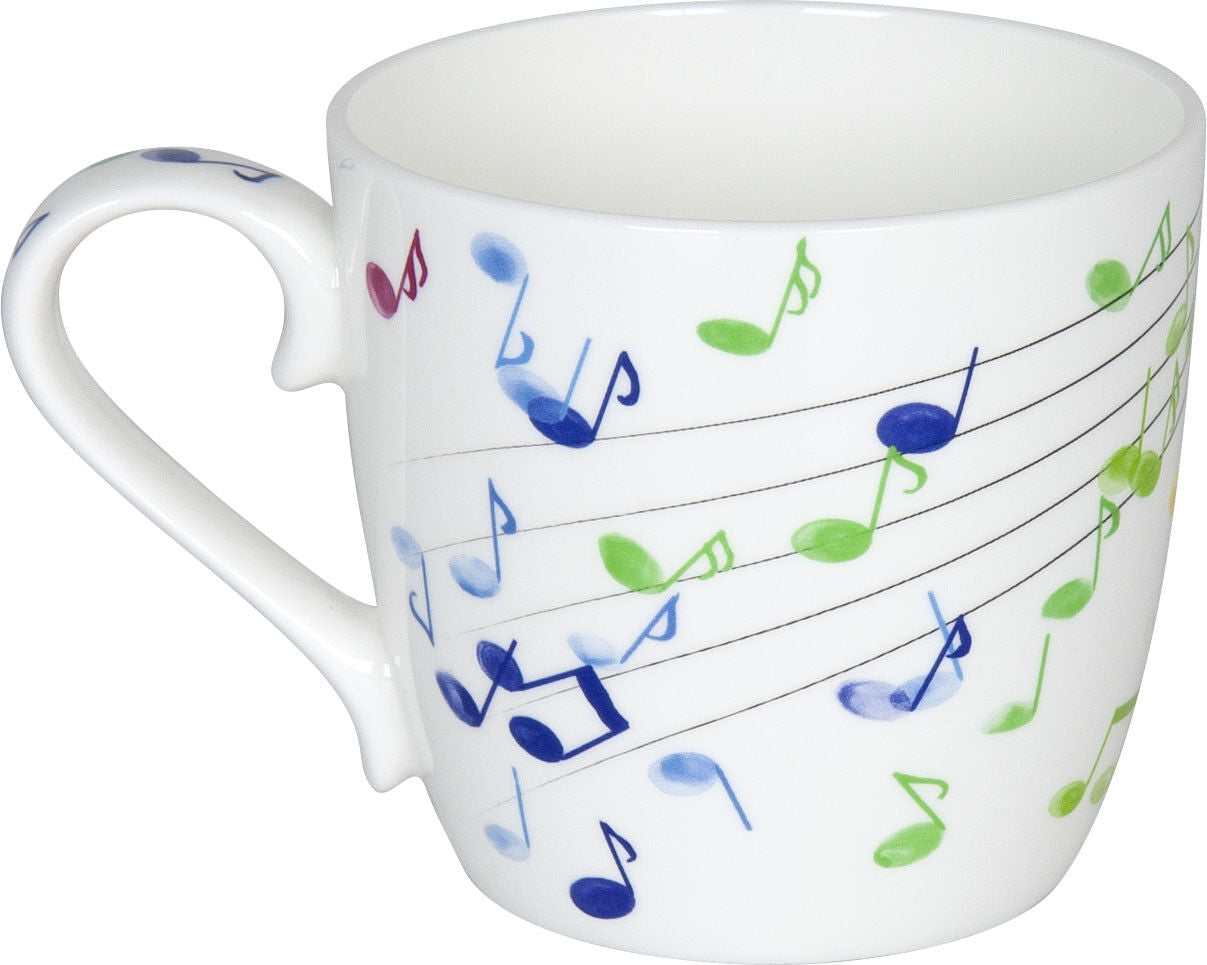 KÖNITZ 115S572300 Becher Flying Notes 425 ml mit Sieb und Deckel, Bone China Porzellan – Bild 3