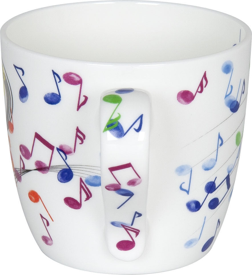 KÖNITZ 115S572300 Becher Flying Notes 425 ml mit Sieb und Deckel, Bone China Porzellan – Bild 4