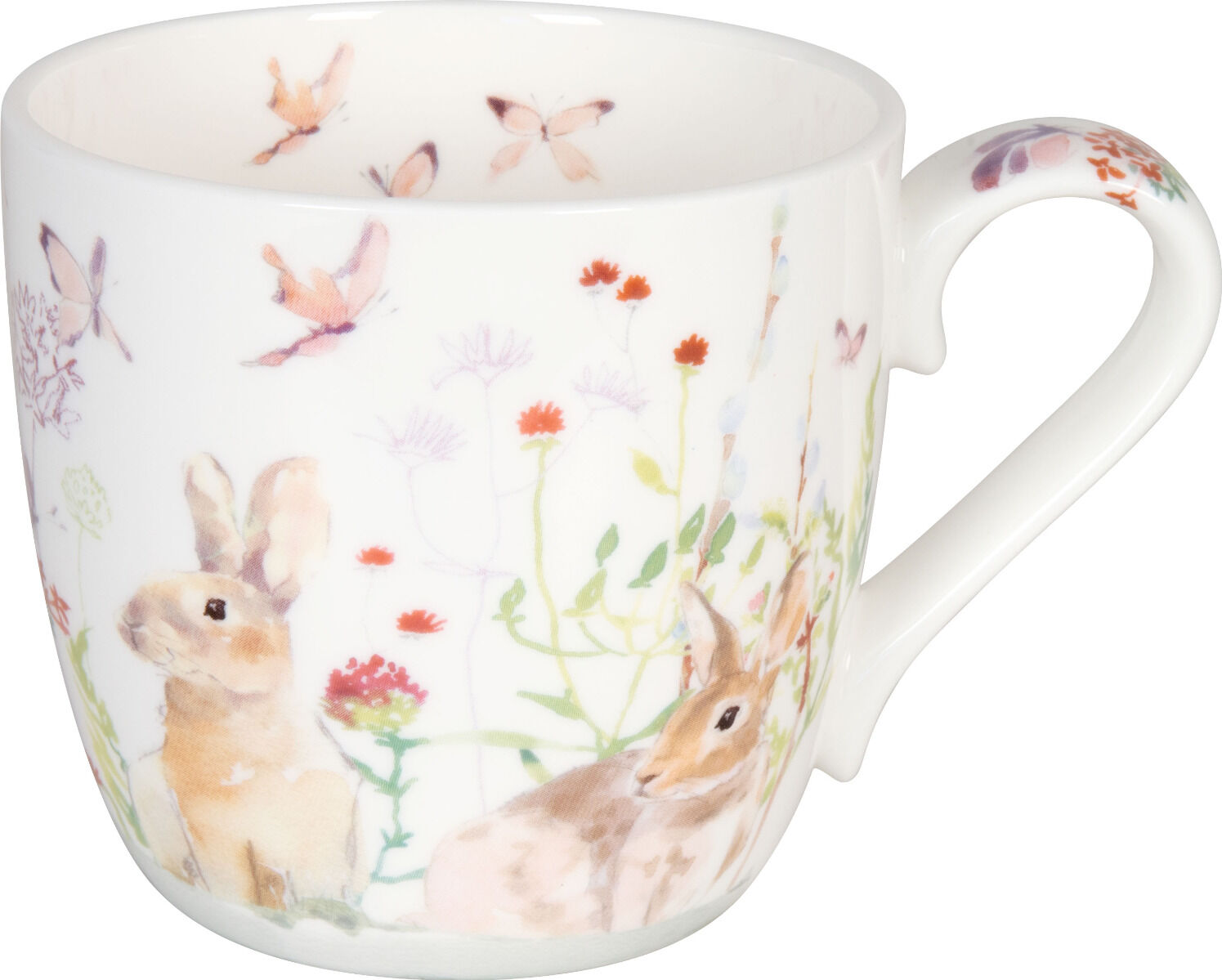 KÖNITZ 115S572368 Becher Victoria Lowe - Spring Bunnies 425 ml mit Sieb und Deckel, Bone China Porzellan – Bild 2