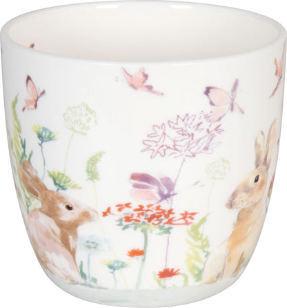 KÖNITZ 115S572368 Becher Victoria Lowe - Spring Bunnies 425 ml mit Sieb und Deckel, Bone China Porzellan – Bild 5