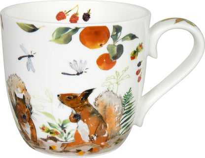 KÖNITZ 115S572615 Becher Victoria Lowe - Autumn squirre (Herbst Eichhörnchen) 425 ml mit Sieb und Deckel, Bone China… – Bild 2