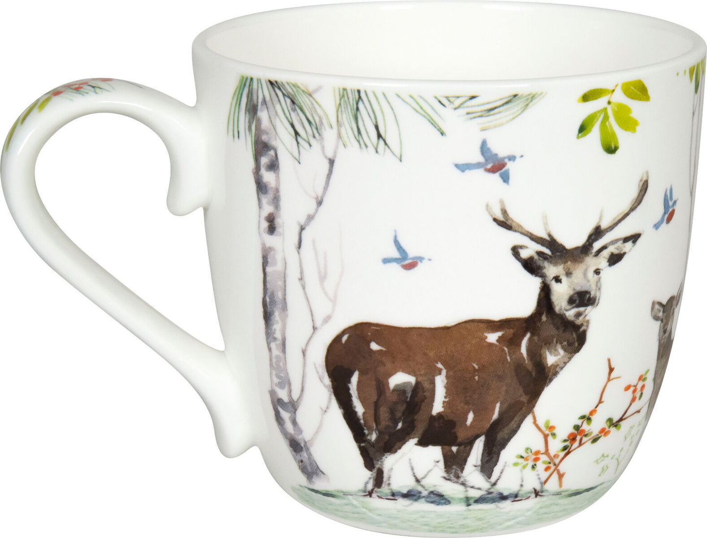 KÖNITZ 115S572616 Becher Victoria Lowe - Winter deer (Winter Hirsch) 425 ml mit Sieb und Deckel, Bone China Porzellan – Bild 3