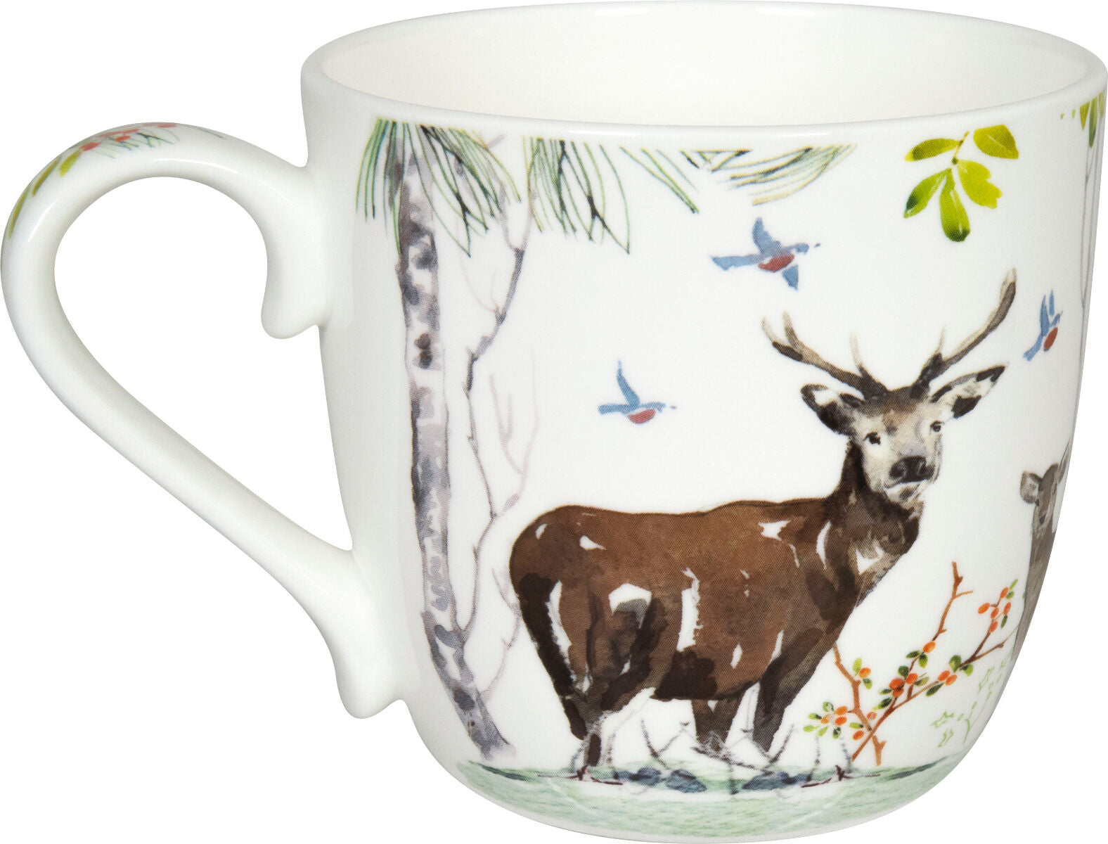 KÖNITZ 115S572616 Becher Victoria Lowe - Winter deer (Winter Hirsch) 425 ml mit Sieb und Deckel, Bone China Porzellan – Bild 3