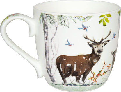 KÖNITZ 115S572616 Becher Victoria Lowe - Winter deer (Winter Hirsch) 425 ml mit Sieb und Deckel, Bone China Porzellan – Bild 3
