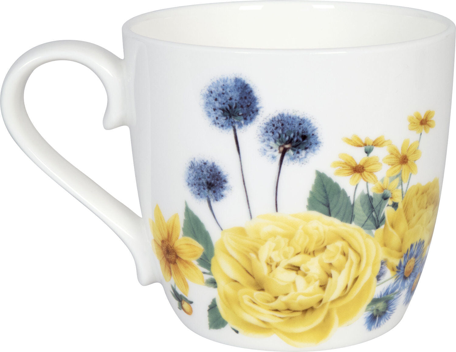 KÖNITZ 1120572636 Becher Gardening - Yellow Flowers 425 ml aus Bone China Porzellan – Bild 2