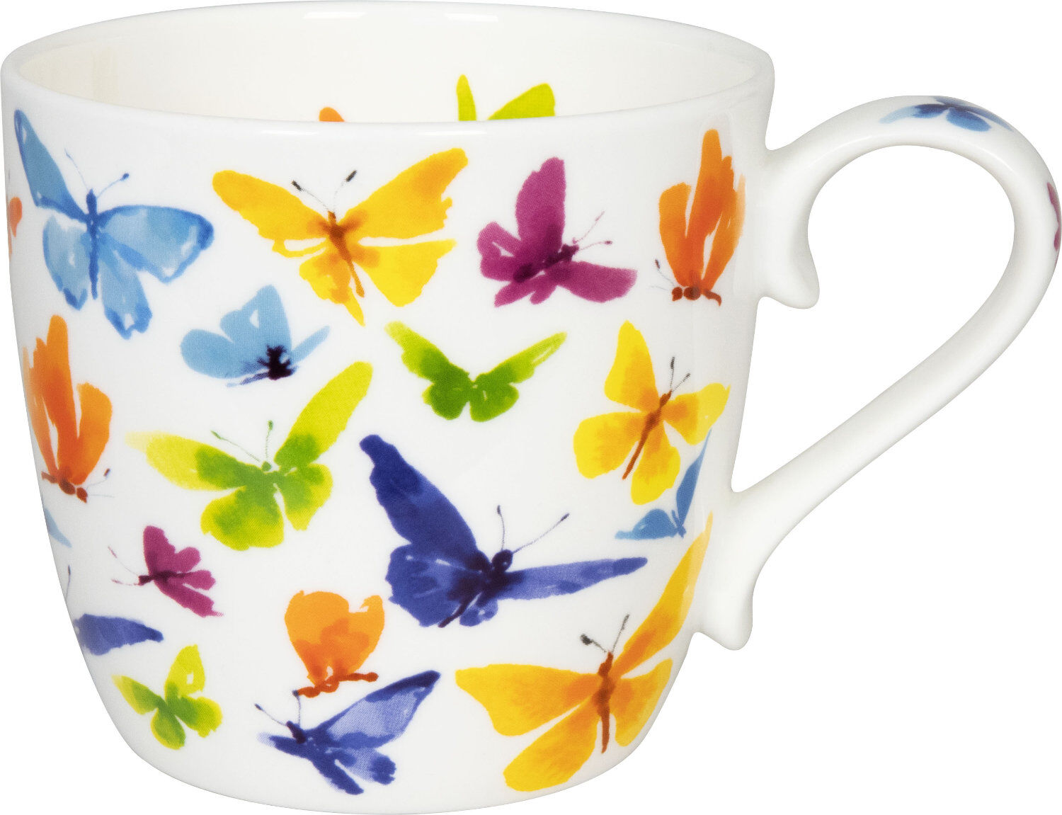 KÖNITZ 1120572705 Becher BUTTERFLY 450 ml aus Bone China Porzellan / Schmetterlinge bunt