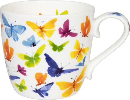KÖNITZ 1120572705 Becher BUTTERFLY 450 ml aus Bone China Porzellan / Schmetterlinge bunt