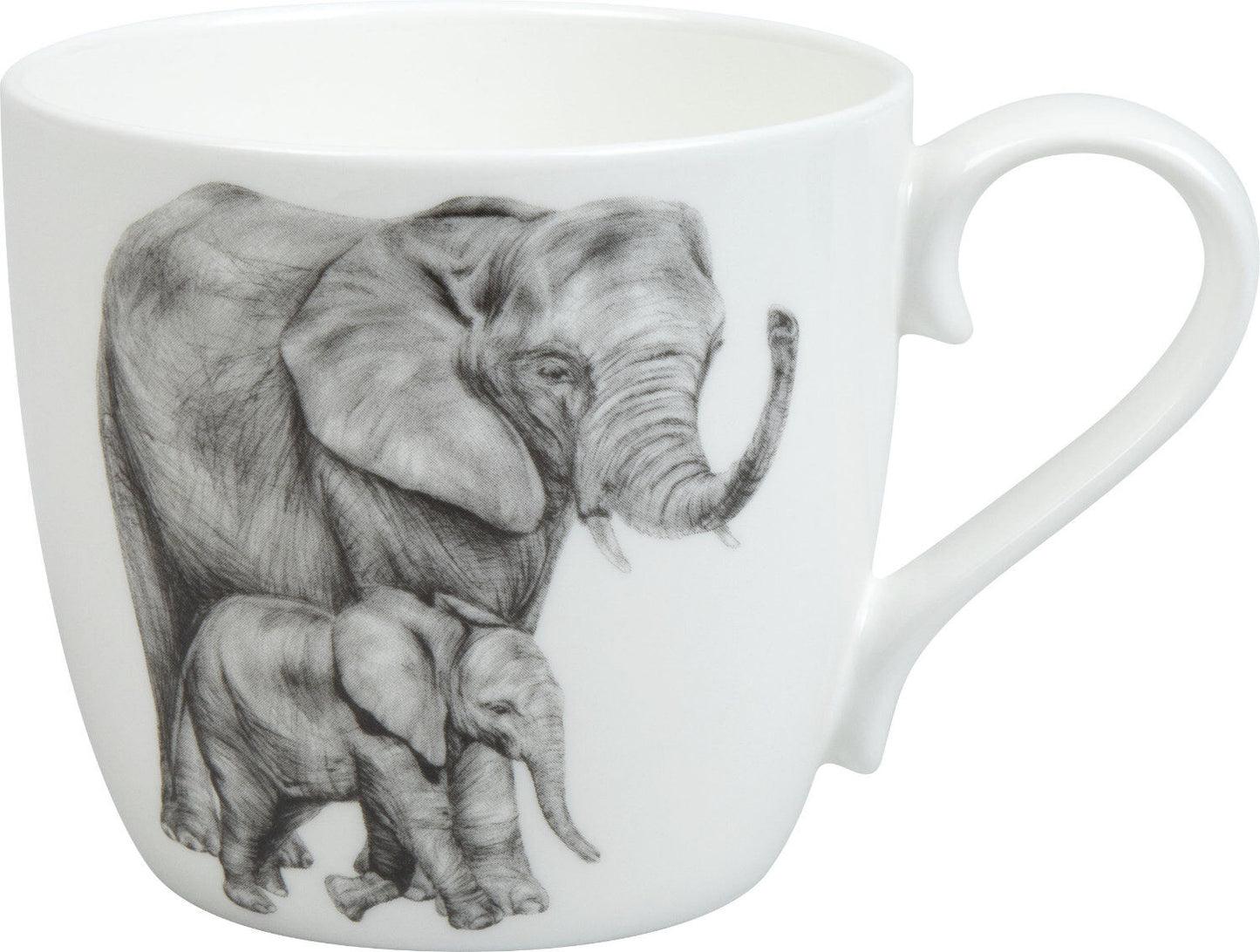 KÖNITZ 1120572761 Becher Amazing Animals - Elefanten 425 ml aus Bone China Porzellan