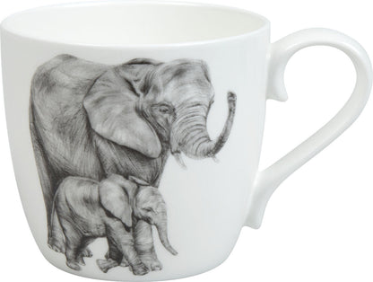 KÖNITZ 1120572761 Becher Amazing Animals - Elefanten 425 ml aus Bone China Porzellan
