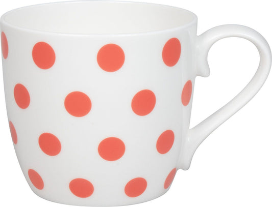 KÖNITZ 1120572820 Becher Dots - coral, 425 ml / Kaffeebecher mit Punkten / Teebecher