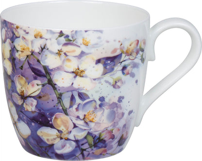 KÖNITZ 115S572929 Becher Purple Blossoms 425 ml mit Sieb und Deckel, Bone China Porzellan – Bild 2