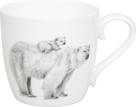 KÖNITZ 1120572956 Becher Amazing Animals - Eisbären 425 ml aus Bone China Porzellan