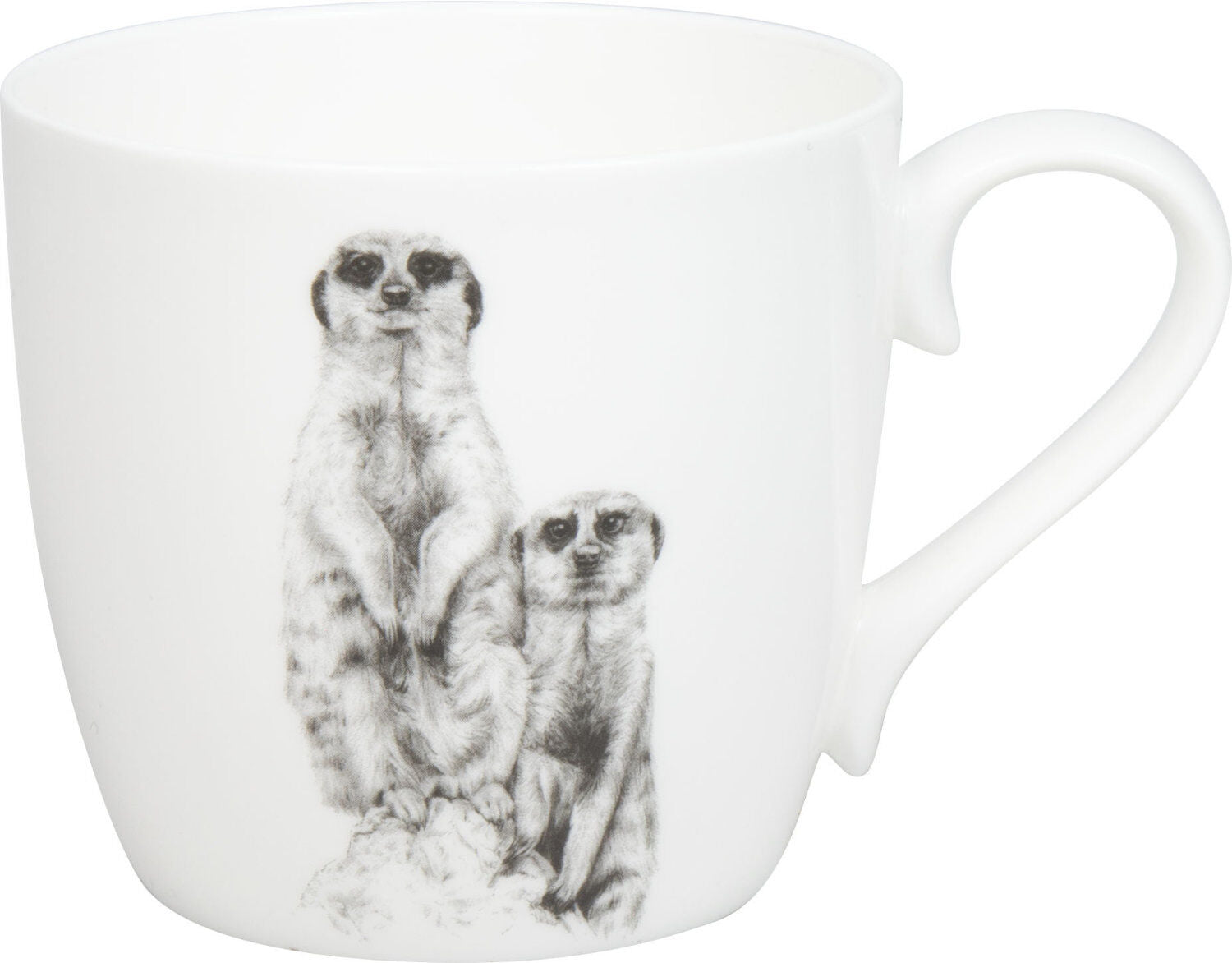 KÖNITZ 1120572957 Becher Amazing Animals - Erdmännchen 425 ml aus Bone China Porzellan
