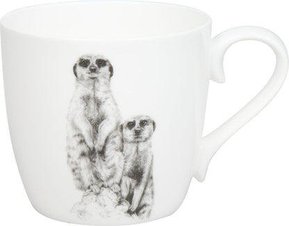 KÖNITZ 1120572957 Becher Amazing Animals - Erdmännchen 425 ml aus Bone China Porzellan