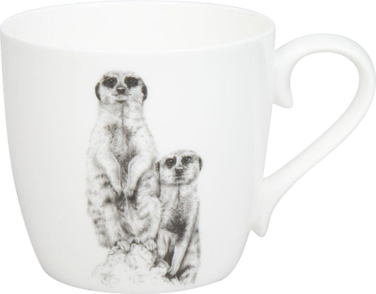KÖNITZ 1120572957 Becher Amazing Animals - Erdmännchen 425 ml aus Bone China Porzellan