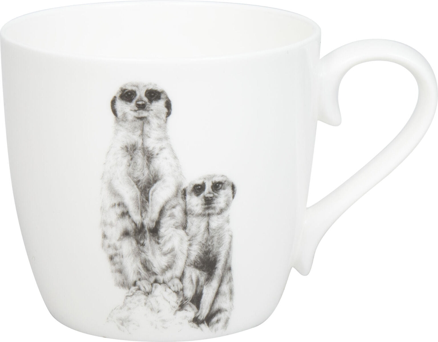 KÖNITZ 115S572957 Becher AMAZING ANIMALS Erdmännchen 425 ml mit Sieb und Deckel, Bone China Porzellan / Design Vanessa… – Bild 2