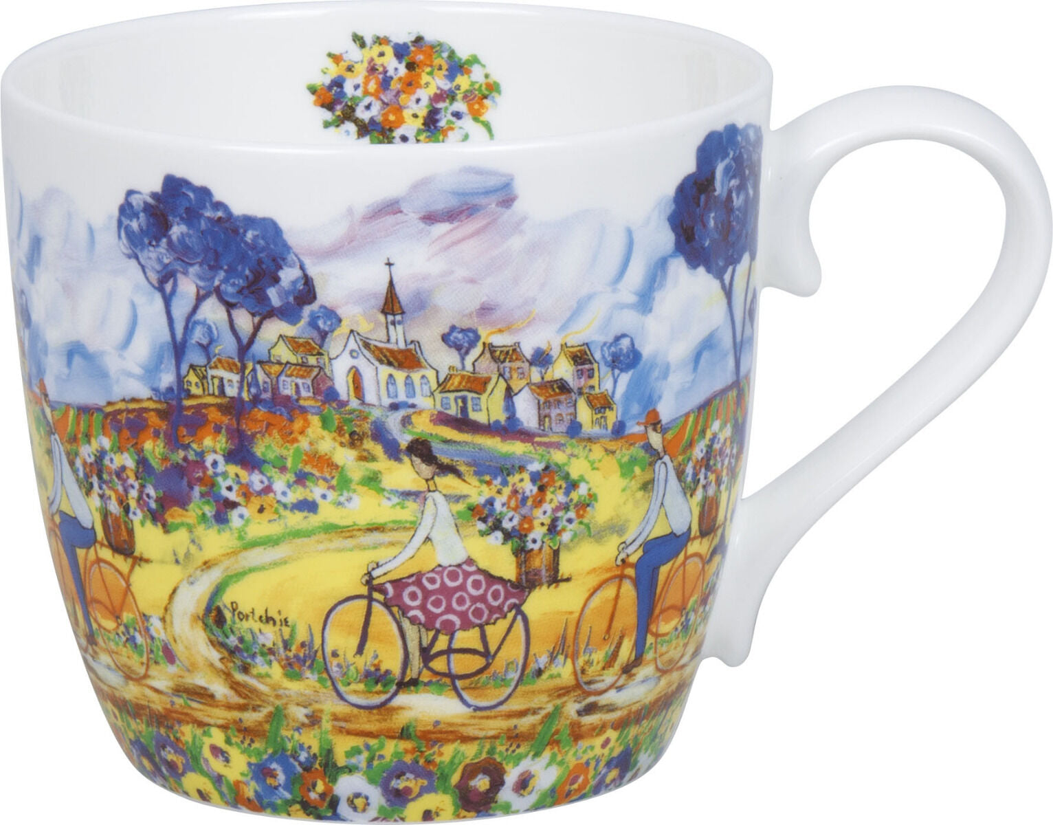 KÖNITZ 1120572992 Becher Flowers for Aunt Juliet by Portchie 425 ml aus Bone China Porzellan
