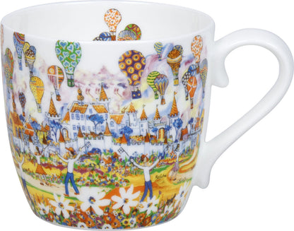 KÖNITZ 1120572994 Becher Hot Air Balloon by Portchie 425 ml aus Bone China Porzellan