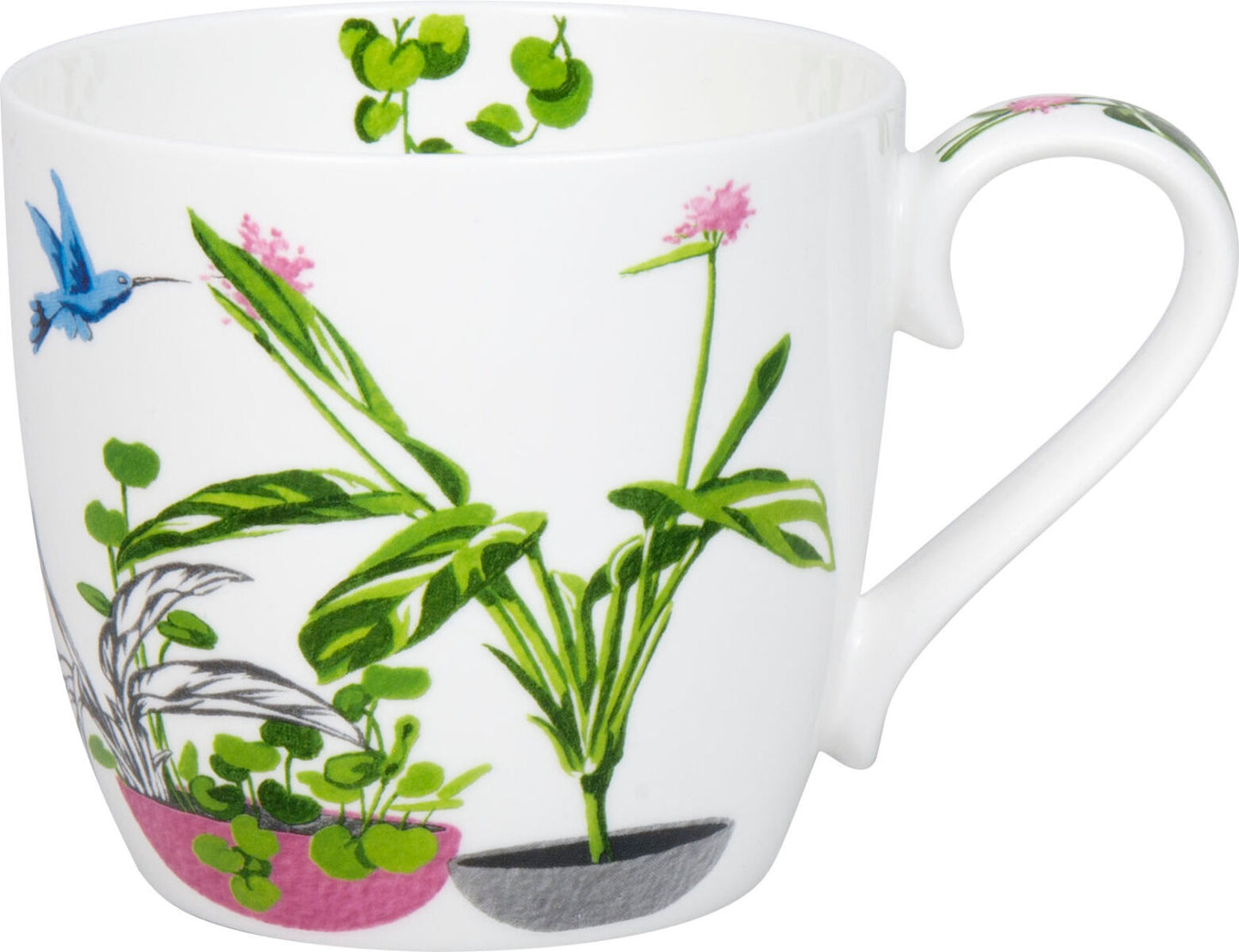 KÖNITZ 115S573021 Becher Urban Jungle - Birds of Paradise 425 ml mit Sieb und Deckel, Bone China Porzellan – Bild 2