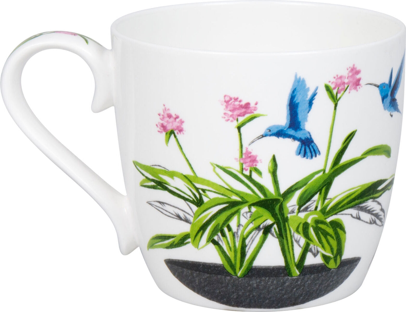 KÖNITZ 115S573021 Becher Urban Jungle - Birds of Paradise 425 ml mit Sieb und Deckel, Bone China Porzellan – Bild 3