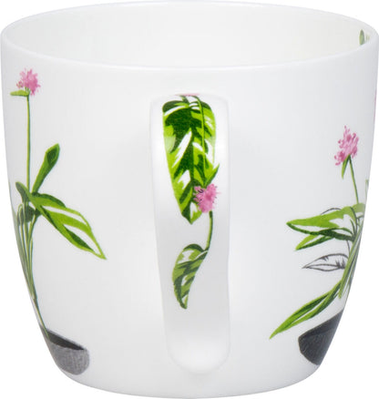 KÖNITZ 115S573021 Becher Urban Jungle - Birds of Paradise 425 ml mit Sieb und Deckel, Bone China Porzellan – Bild 6