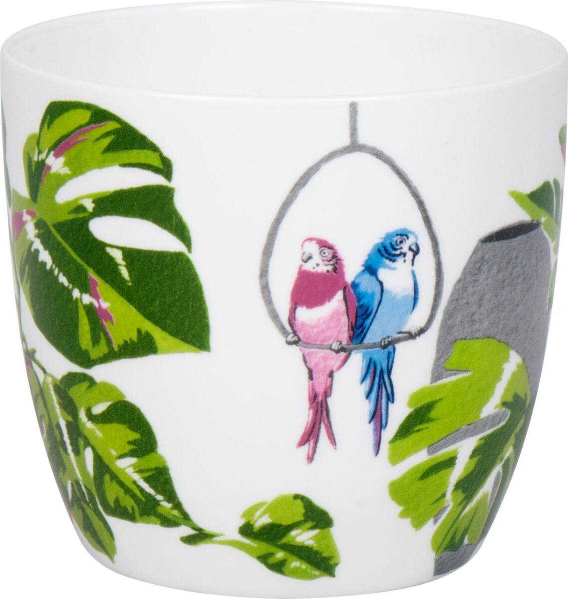 KÖNITZ 115S573022 Becher Urban Jungle - Monstera 425 ml mit Sieb und Deckel, Bone China Porzellan – Bild 5