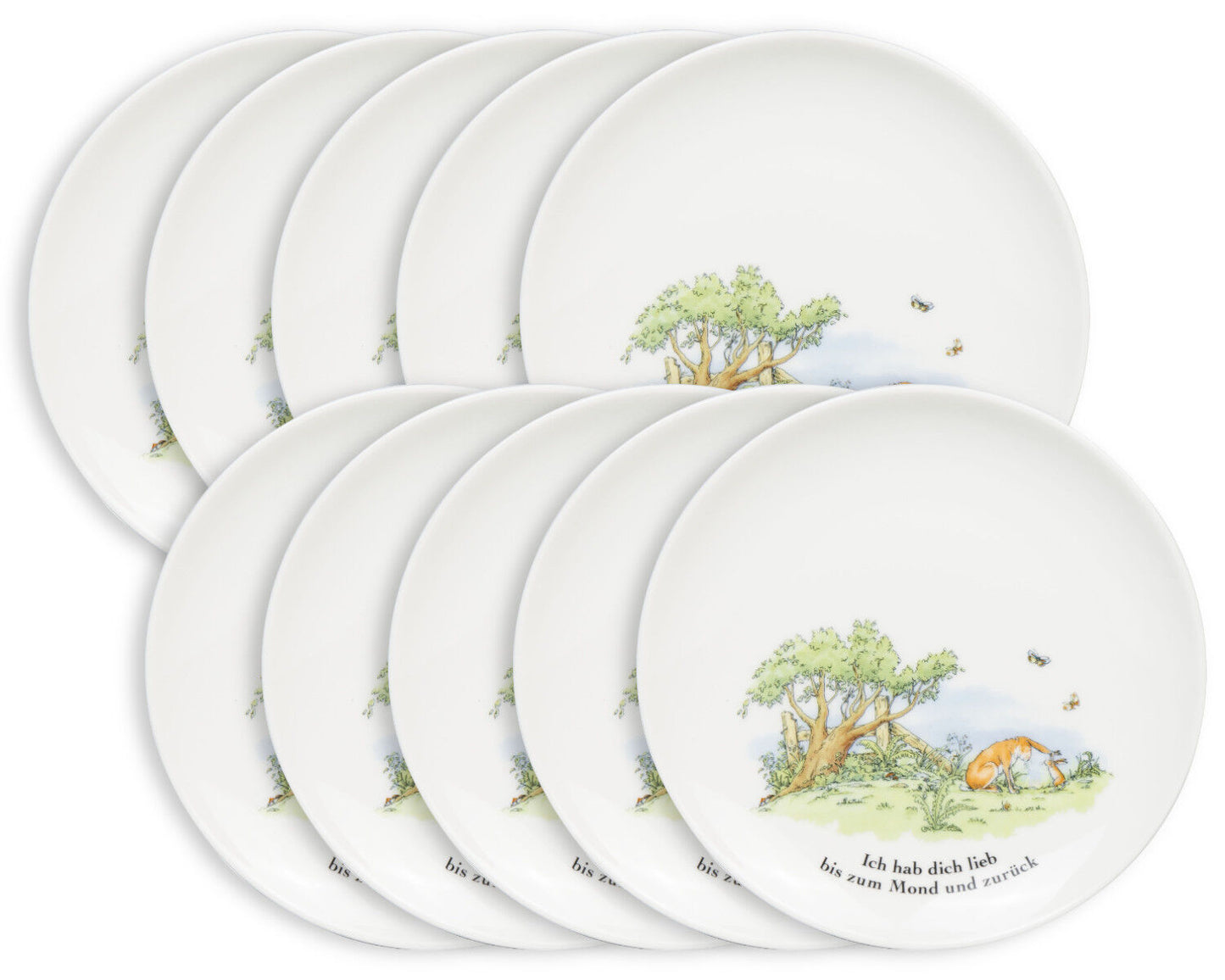 10er SET KÖNITZ 1142662893 Teller Ø 19,1 cm Weißt du eigentlich, wie lieb ich dich hab! aus Porzellan
