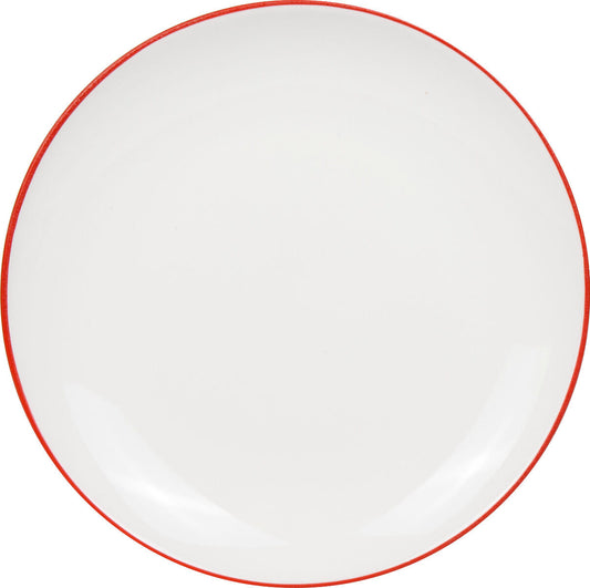 Könitz 1142663046 Teller Ø 19 cm mit rotem Rand, Basic Bone